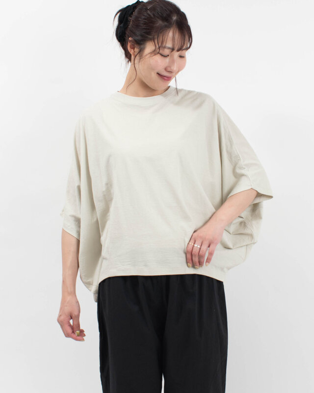 Bliss bunch 強撚コットン天竺 ワイドコクーンドルマンプルオーバー