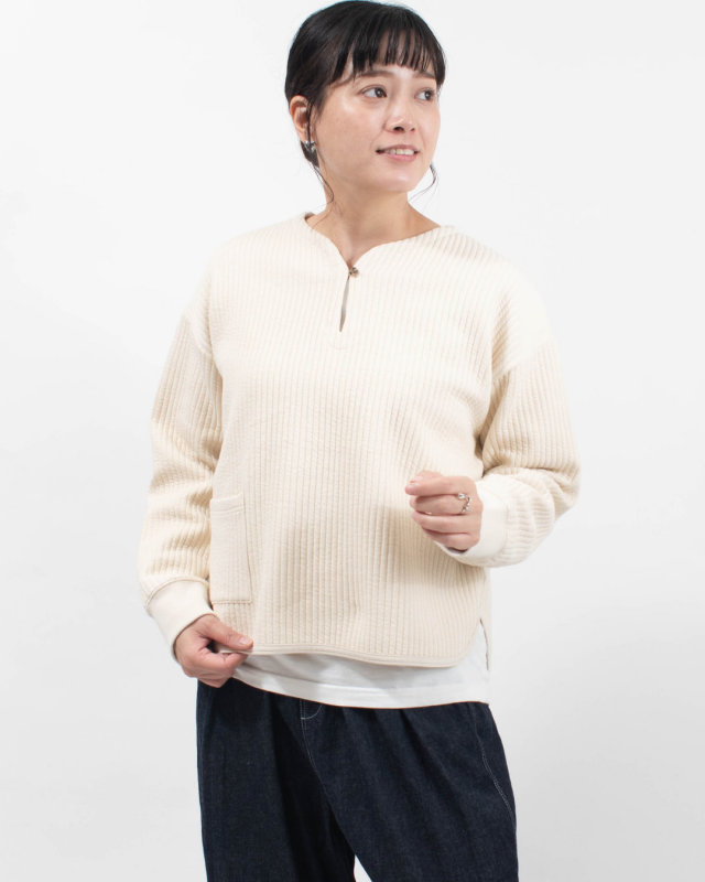768-502 Bliss bunch コールキルト キーネックプルオーバー