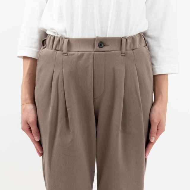 WWO あったか裏フリースニットツイルのタックテーパードパンツ 8133157/8134157