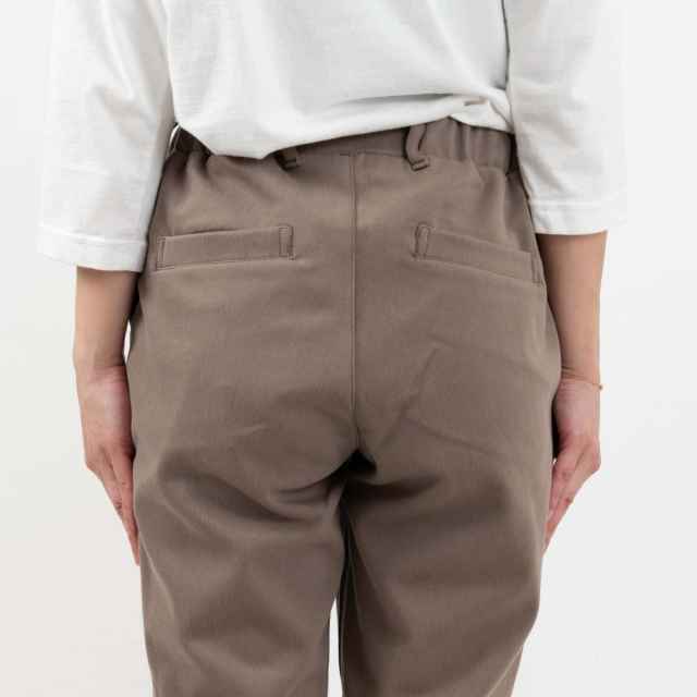 WWO あったか裏フリースニットツイルのタックテーパードパンツ 8133157