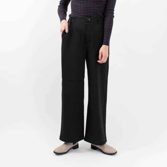 WWO あったか裏フリースニットツイルのストレートワイドパンツ 8133167