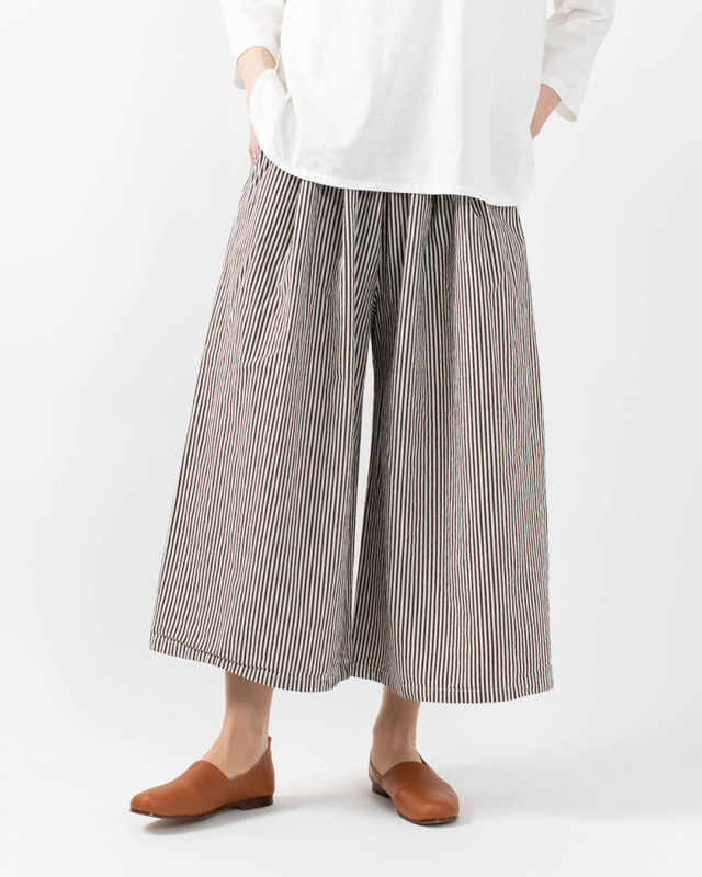 sloe ストライプワイドタックパンツ