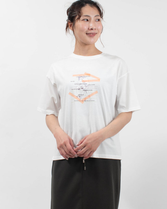 980-25167　vingtrois ドライタッチコットン イラストTシャツ