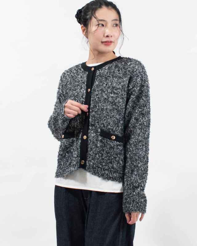 vingtrois ファンシーヤーン ツイード風ジャケット
