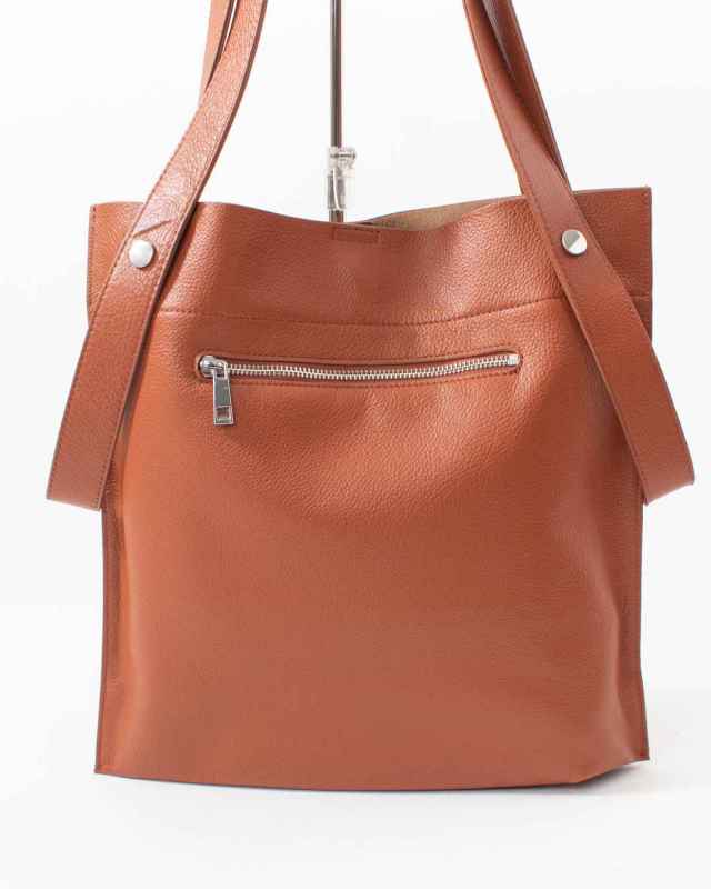 B-22197  BEAURE カウレザー 2デザインハンドル 薄マチA4トート