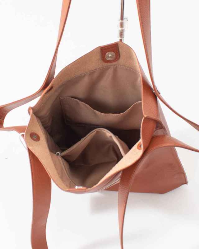 B-22197  BEAURE カウレザー 2デザインハンドル 薄マチA4トート