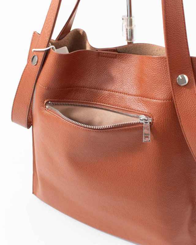 B-22197  BEAURE カウレザー 2デザインハンドル 薄マチA4トート