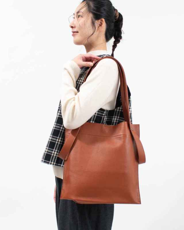 B-22197  BEAURE カウレザー 2デザインハンドル 薄マチA4トート