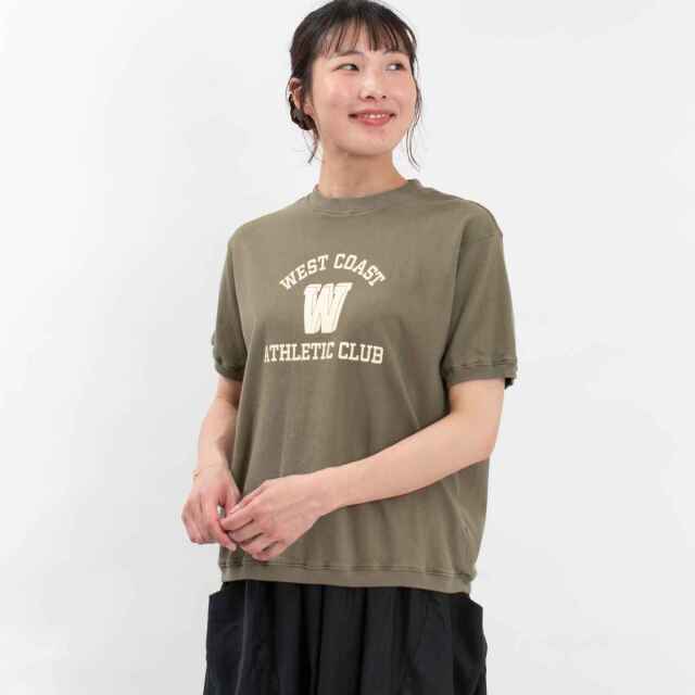 再値下げ　ボーダー　長袖　Tシャツ　緑　日本製　blue lake market b-502014-08.jpg