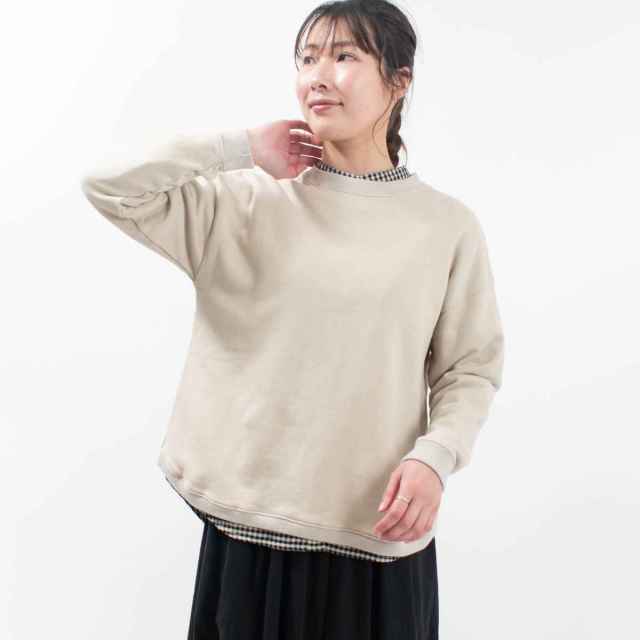 B-493020  BLUE LAKE MARKET AZUMA裏毛ヘムラウンドプルオーバー
