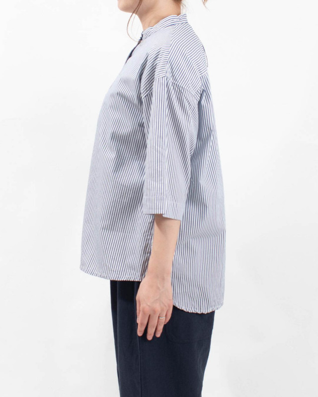 BLUE LAKE MARKET ブルーレイクマーケット 50/-ブロード/ストライプ/ギンガム ヘムラウンドシャツ B-500015 レディース ナチュラル オフィス 服 30代 40代 50代 BLUE LAKE MARKET 50/-ブロード/ストライプ/ギンガム ヘム