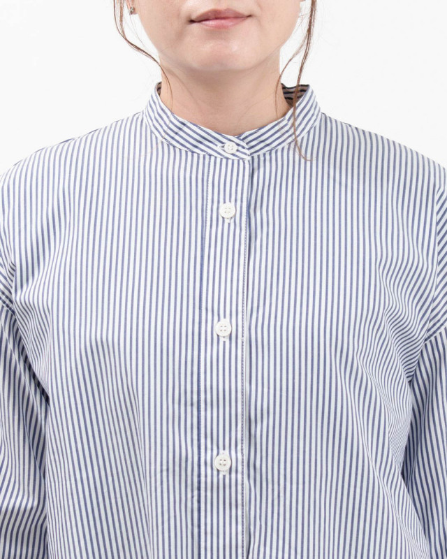 BLUE LAKE MARKET ブルーレイクマーケット 50/-ブロード/ストライプ/ギンガム ヘムラウンドシャツ B-500015 レディース ナチュラル オフィス 服 30代 40代 50代 BLUE LAKE MARKET 50/-ブロード/ストライプ/ギンガム ヘム