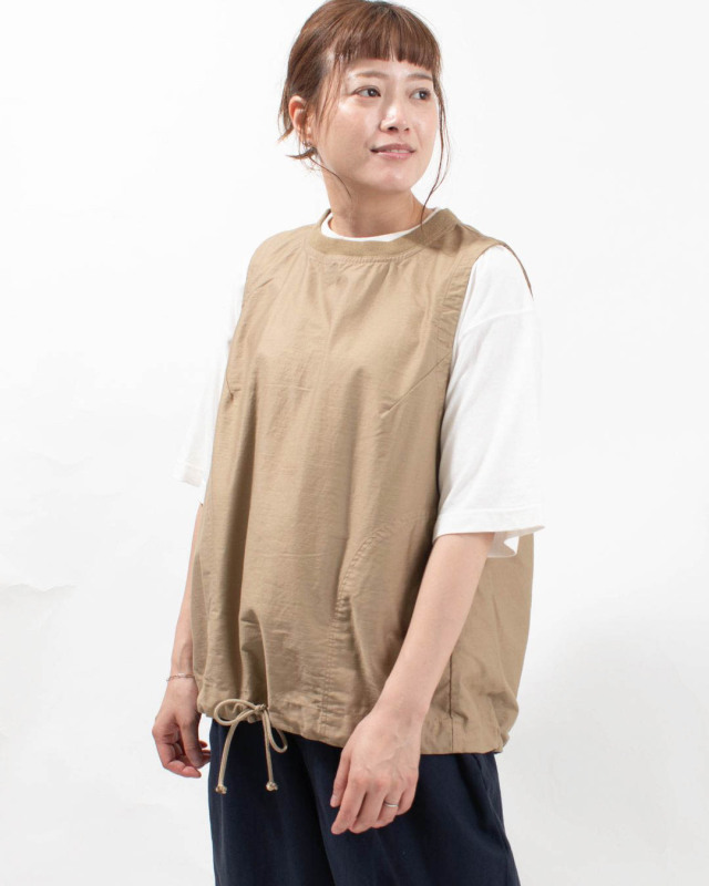 BLUE LAKE MARKET ムラバックサテン ドロストヘムベスト