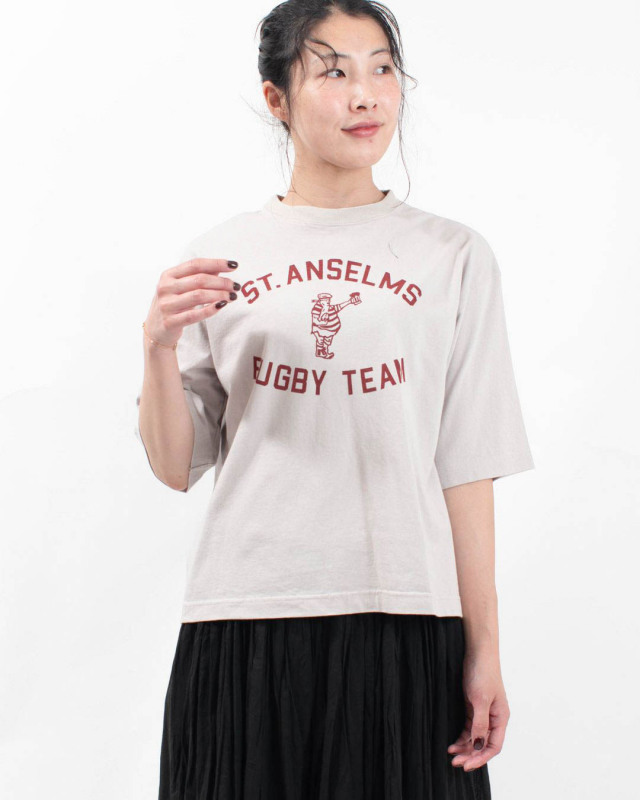 【SALE 20%OFF】 BLUE LAKE MARKET ブルーレイクマーケット アメリカンドライ天竺 6分袖 ボックス プリント Tシャツ SPARTANS22 夏 レディース 半袖 BLUE LAKE MARKET SALE セール 20%OFF ブルーレイクマーケット