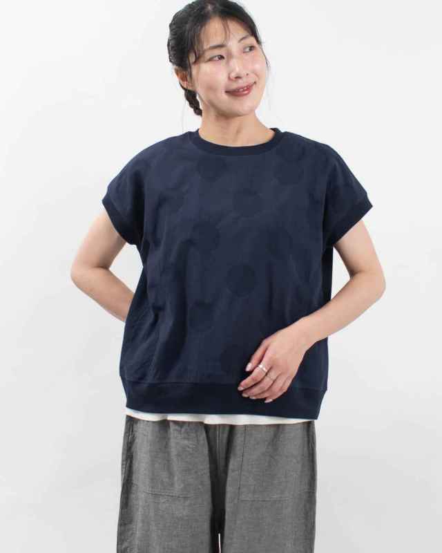 最新人気 BLUE LAKE ドットジャガード/30/-ナチュラルソフト天竺 MARKET トップス
