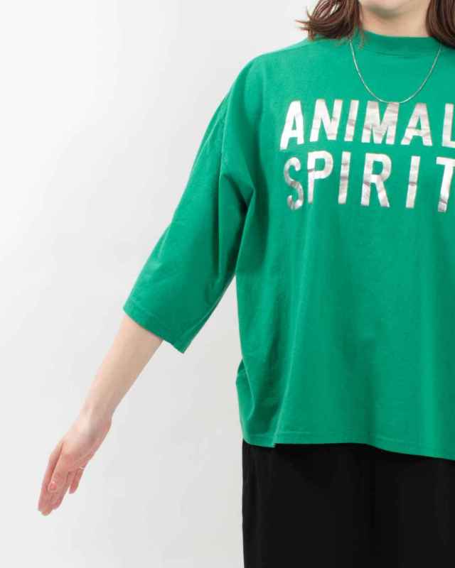 BLUE LAKE MARKET ブルーレイクマーケット 26/1BDTOP度詰天竺パネルスリーブプリントTee［ANIMALS SPIRITS］キレカジ ロゴT 30代 40代 50代おしゃれ カジュアル BLUE LAKE MARKET 26/1BDTOP度詰天竺パネルスリーブプリントTee