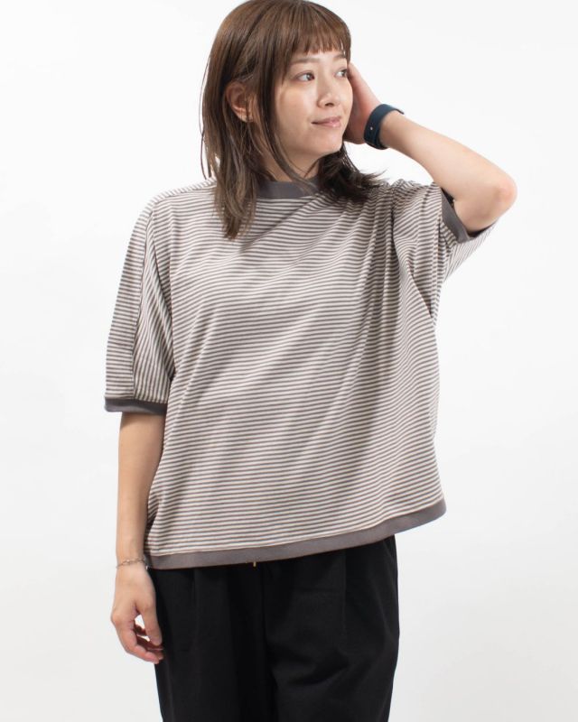 再値下げ　ボーダー　長袖　Tシャツ　青　日本製　blue lake market 再値下げ ボーダー 長袖 Tシャツ 青 日本製 blue lake market