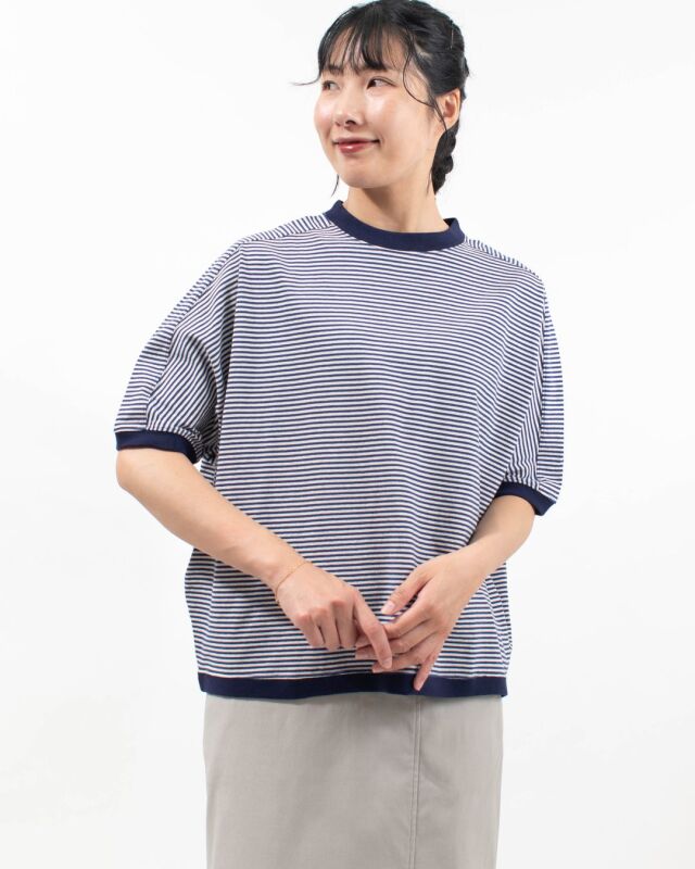 BLUE LAKE MARKET アメリカンドライ天竺ボーダー||ドルマンボーダープルオーバー