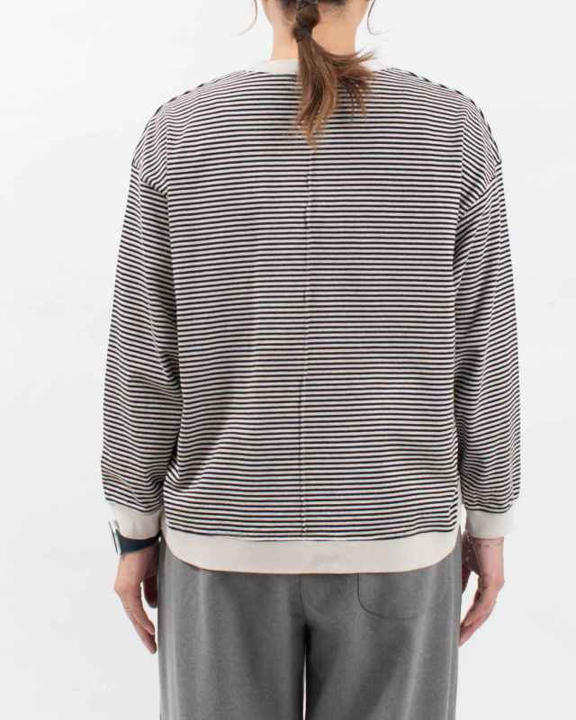 B-512018 BLUE LAKE MARKET アメリカンドライ天竺ボーダー||ヨーク切替ボーダープルオーバー