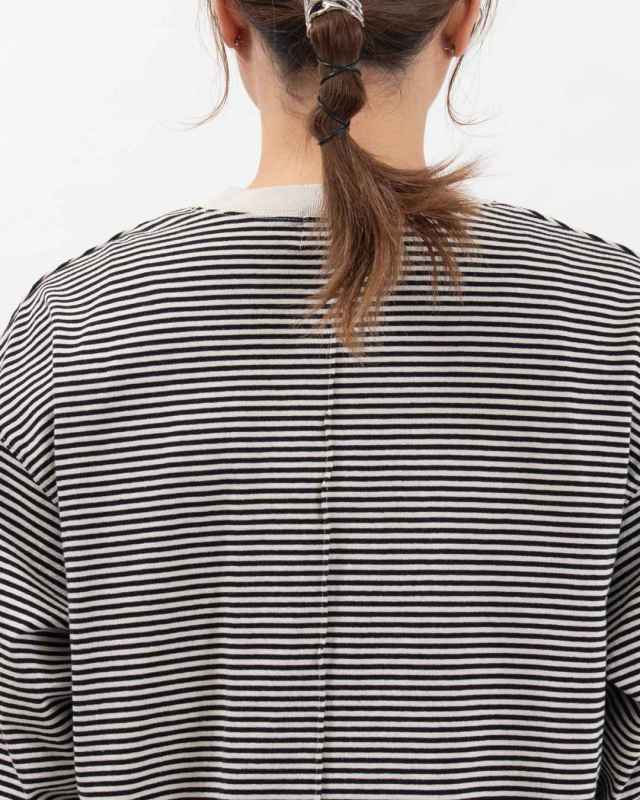 B-512018 BLUE LAKE MARKET アメリカンドライ天竺ボーダー||ヨーク切替ボーダープルオーバー