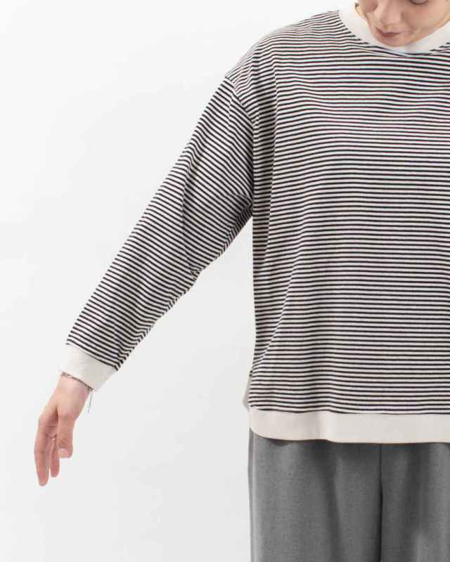 B-512018 BLUE LAKE MARKET アメリカンドライ天竺ボーダー||ヨーク切替ボーダープルオーバー