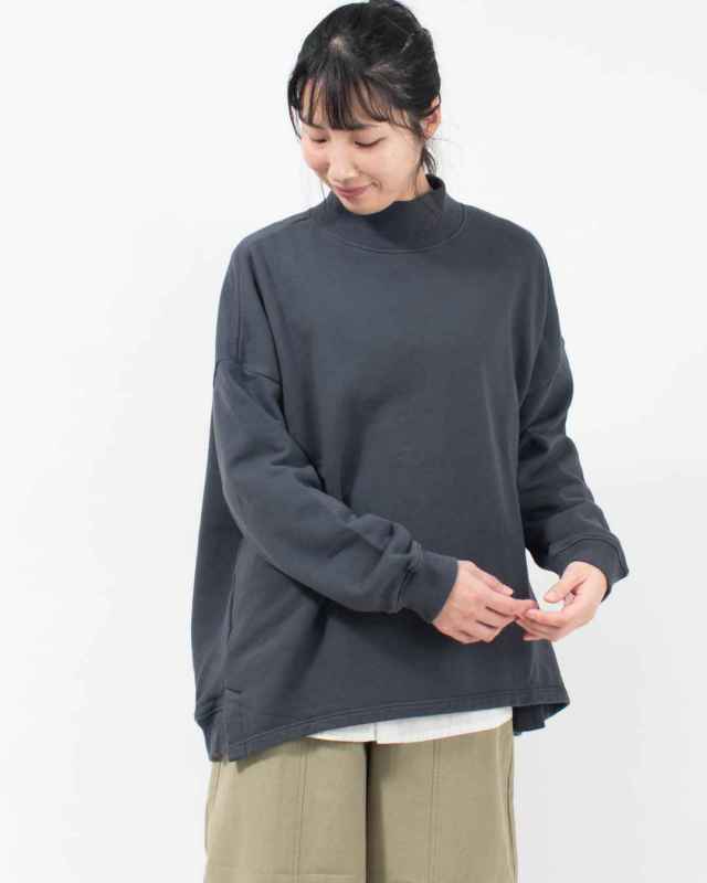 B-513008 BLUE LAKE MARKET AZUMA裏毛サイドスリットプルオーバー