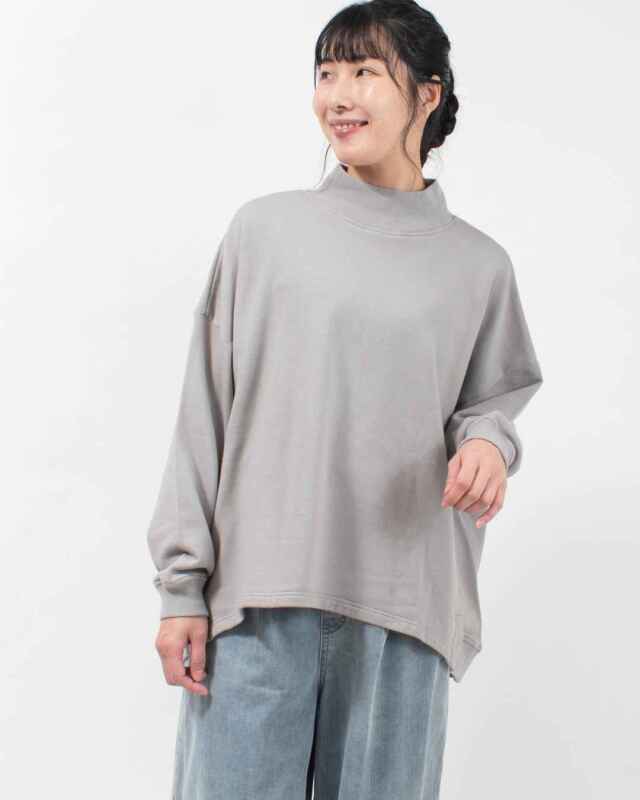 B-513008 BLUE LAKE MARKET AZUMA裏毛サイドスリットプルオーバー