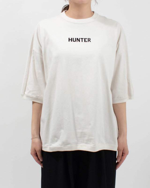 B-521008 BLUE LAKE MARKET 17/-BD天竺 肩パネル切替プリントTee［HUNTER］