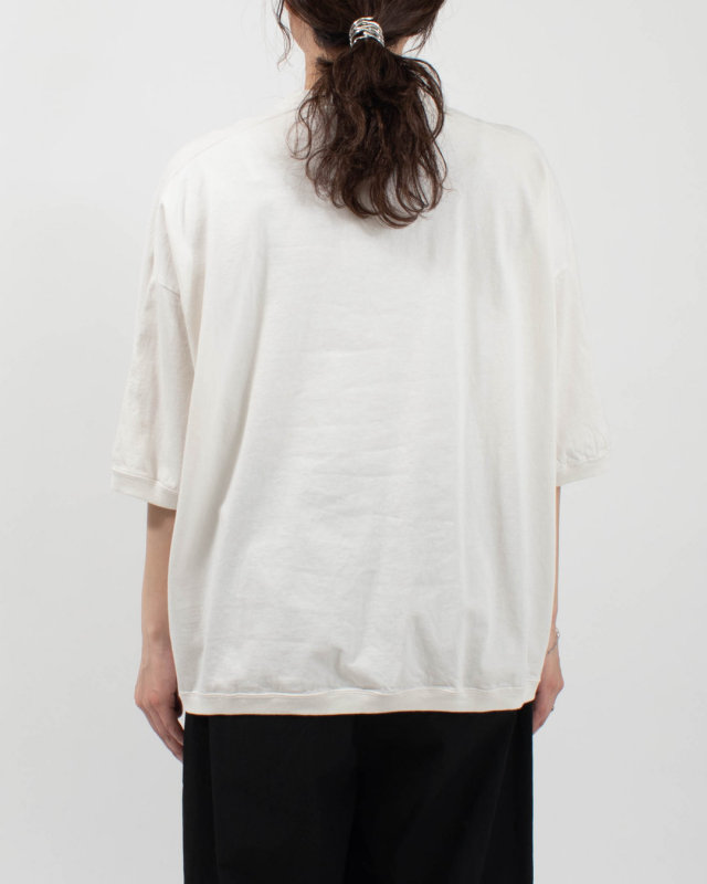 B-521008 BLUE LAKE MARKET 17/-BD天竺 肩パネル切替プリントTee［HUNTER］