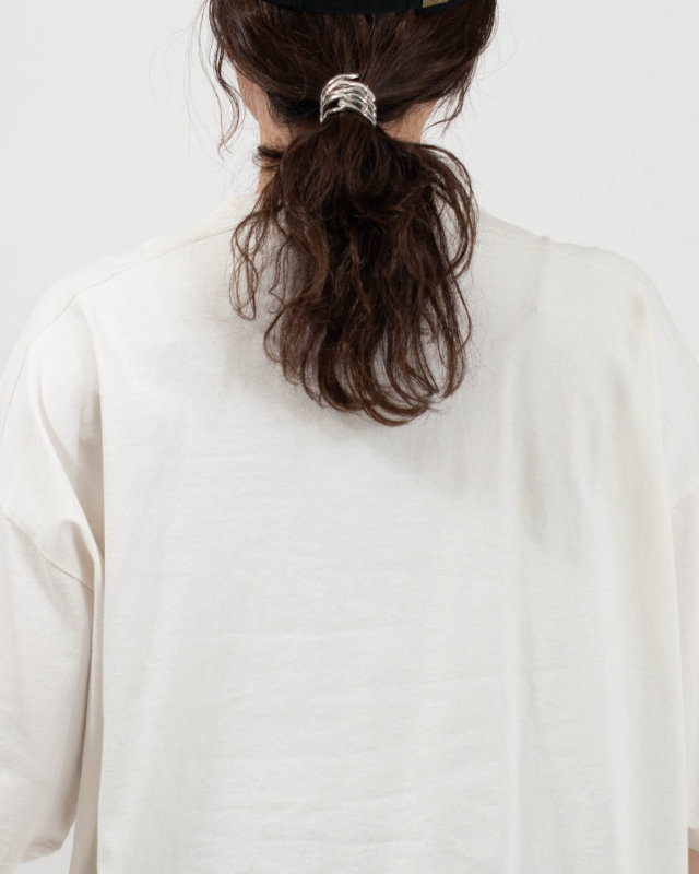 B-521008 BLUE LAKE MARKET 17/-BD天竺 肩パネル切替プリントTee［HUNTER］