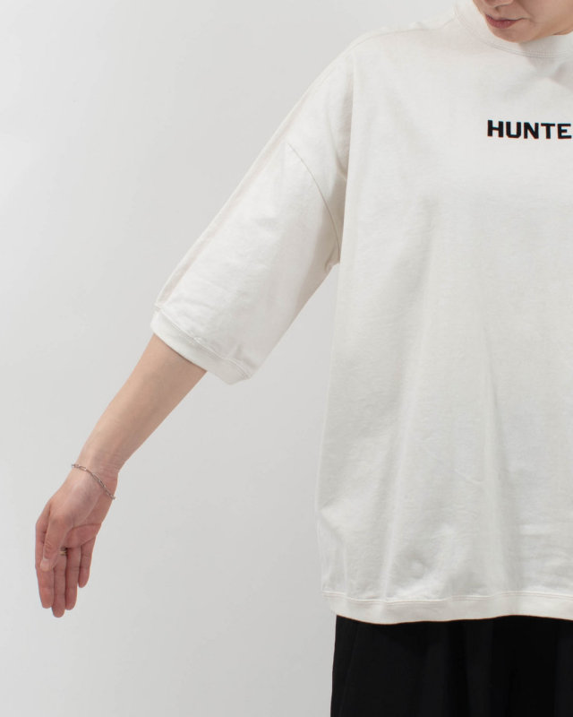 B-521008 BLUE LAKE MARKET 17/-BD天竺 肩パネル切替プリントTee［HUNTER］