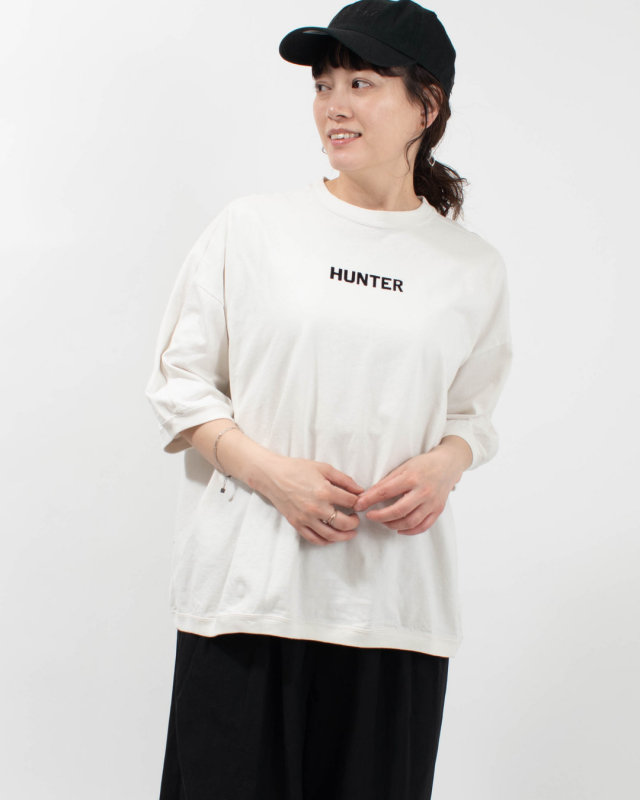 B-521008 BLUE LAKE MARKET 17/-BD天竺 肩パネル切替プリントTee［HUNTER］