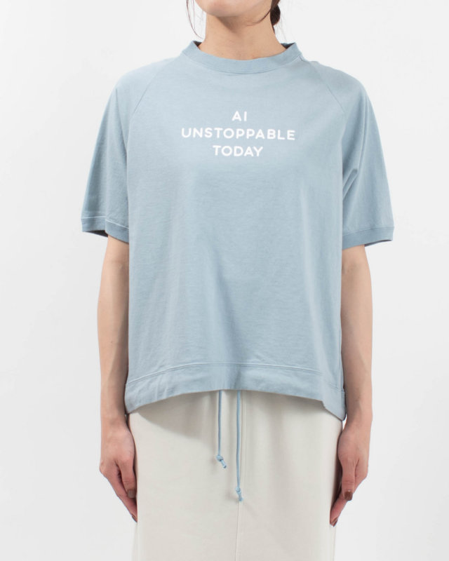 B-521020  BLUE LAKE MARKET アメリカンドライ天竺||ドロストプリントプルオーバー［AI UNSTOPPABLE TODAY］