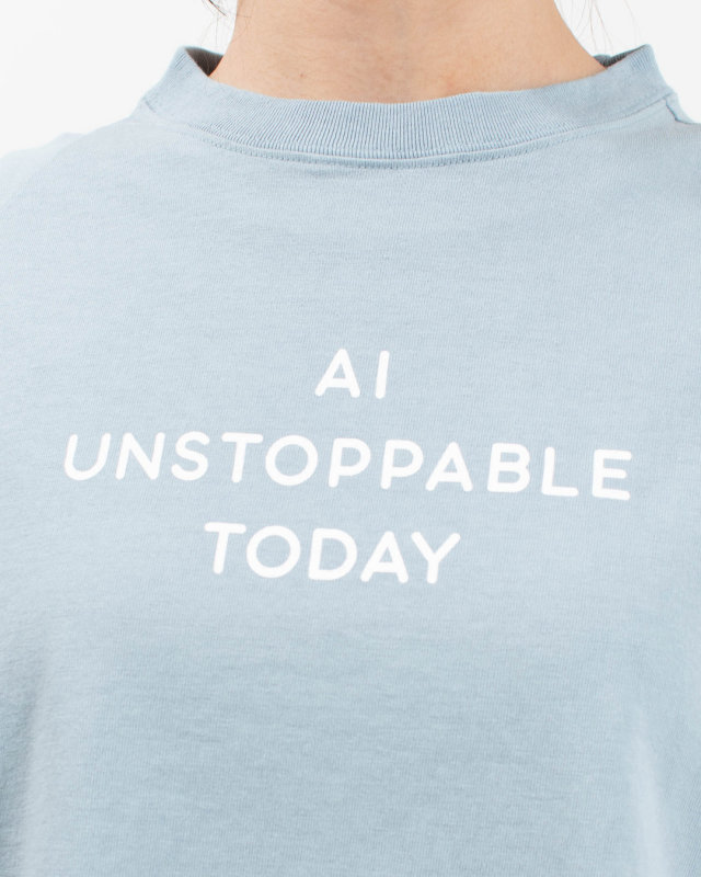 B-521020  BLUE LAKE MARKET アメリカンドライ天竺||ドロストプリントプルオーバー［AI UNSTOPPABLE TODAY］