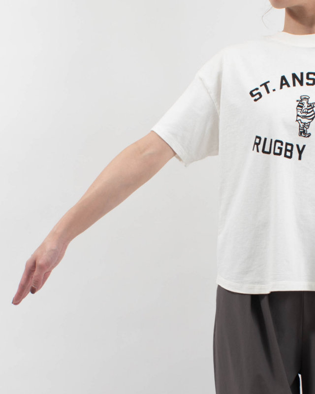B-521048　BLUE LAKE MARKET アメリカンドライ天竺 ヘムラウンドプリントTee[ST.ANSELMS～]