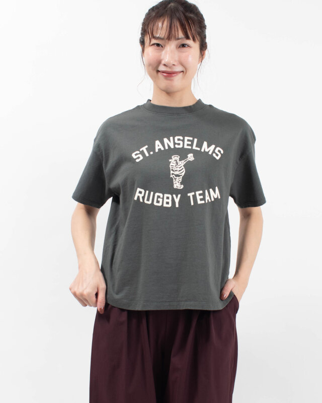 BLUE LAKE MARKET アメリカンドライ天竺 ヘムラウンドプリントTee[ST.ANSELMS～]