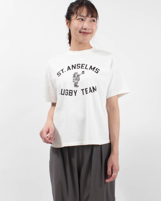 B-521048　BLUE LAKE MARKET アメリカンドライ天竺 ヘムラウンドプリントTee[ST.ANSELMS～]