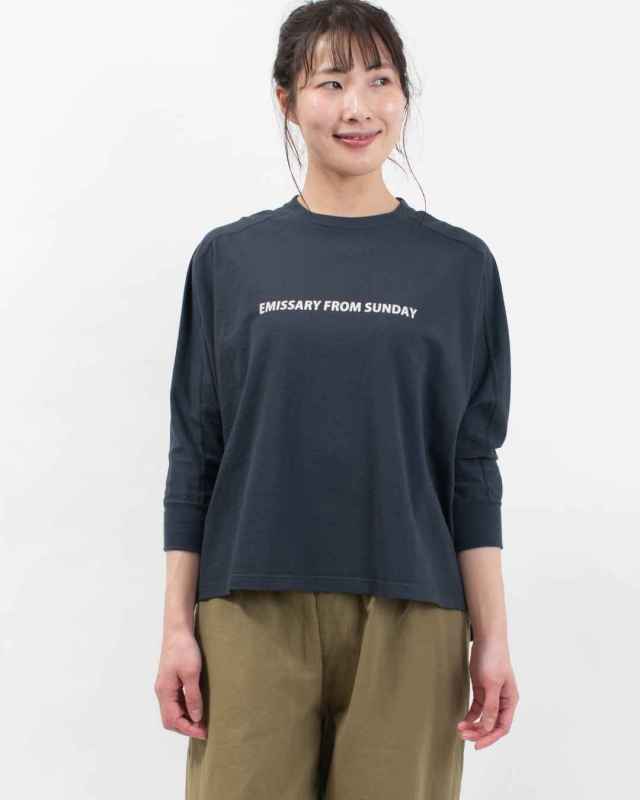 B-522022  BLUE LAKE MARKET 17/BD天竺||ドルマンスリーブプリントプルオーバー