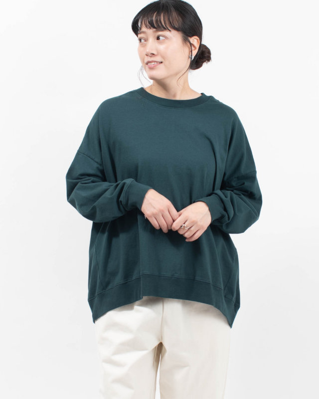 B-532026 BLUE LAKE MARKET アメリカンドライ天竺||バックスリットプルオーバー