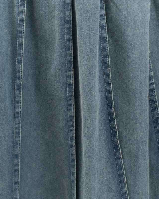 CP25-B394 cotopone 接触冷感デニム ステッチマキシスカート