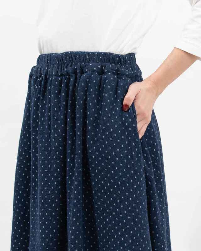 D3216  D*g*y バルーンスカート　デニムドットジャガード