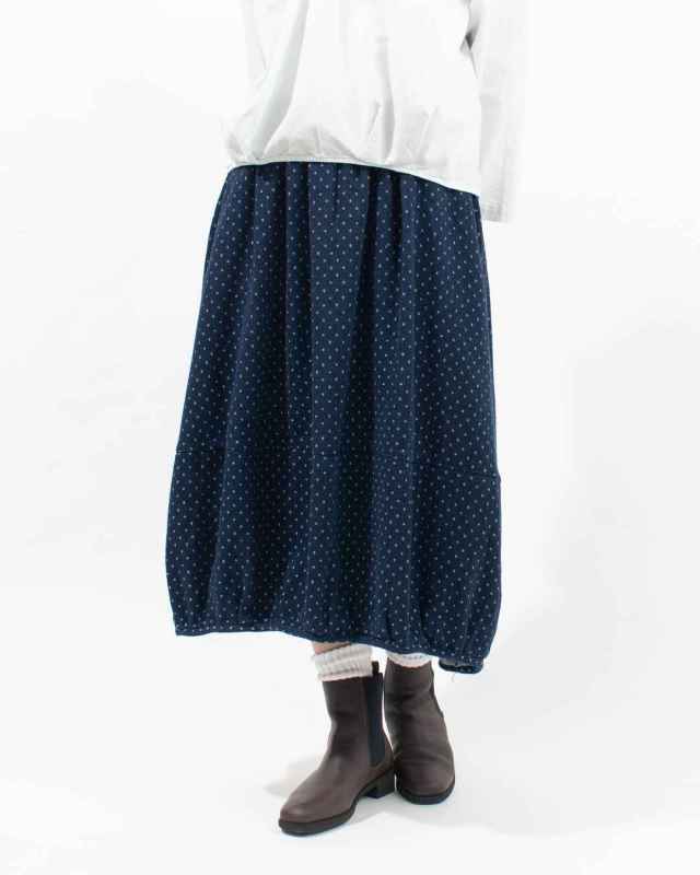 D3216  D*g*y バルーンスカート　デニムドットジャガード
