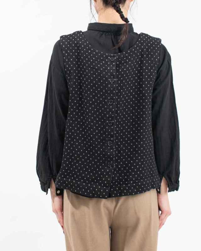 D9689  D*g*y 2WAYベスト デニムドットジャガード