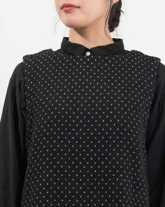 D9689  D*g*y 2WAYベスト デニムドットジャガード