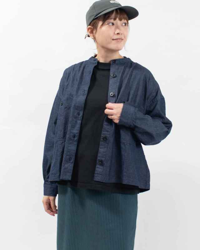 FA-3059 FIRST ヴィンテージポプリンノーカラーシャツブルゾン