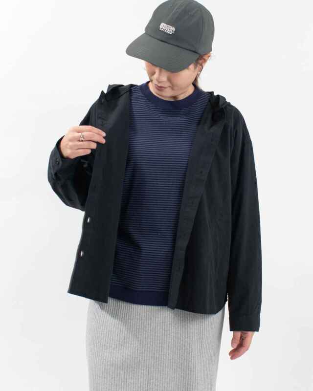 FIRST ヴィンテージポプリンフードシャツブルゾン