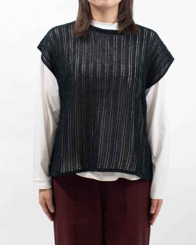 FA-35215  FIRST RESPECT1/13 透かし編みクルーネックベスト