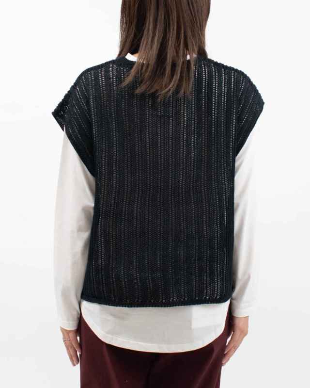 FA-35215  FIRST RESPECT1/13 透かし編みクルーネックベスト