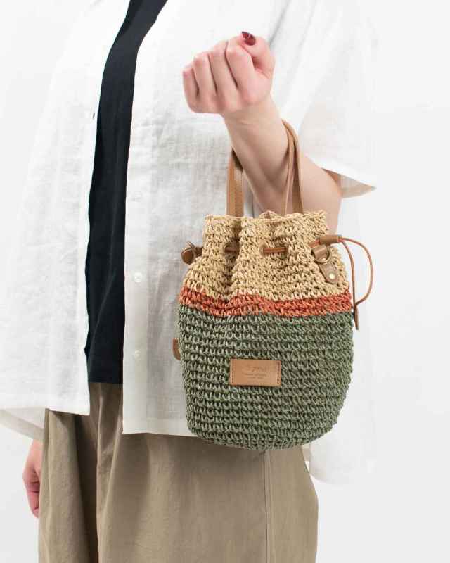 Folna ペーパー 2WAY巾着ショルダーバッグ｜ナチュラルファッション