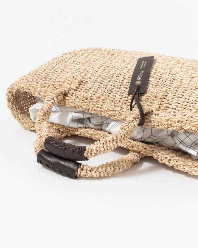 K765004  Folna メイズ透かし編みあずま袋ハンドメイドバック